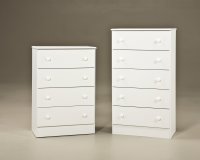 193 White Chest 5 Drawer