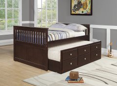 Twin Dark Cappuccino Trundle Bed