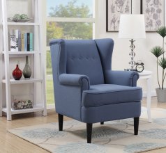 Waller Blue Wingback Accent Chair