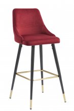 Auburn Velvet Bar Chair Red