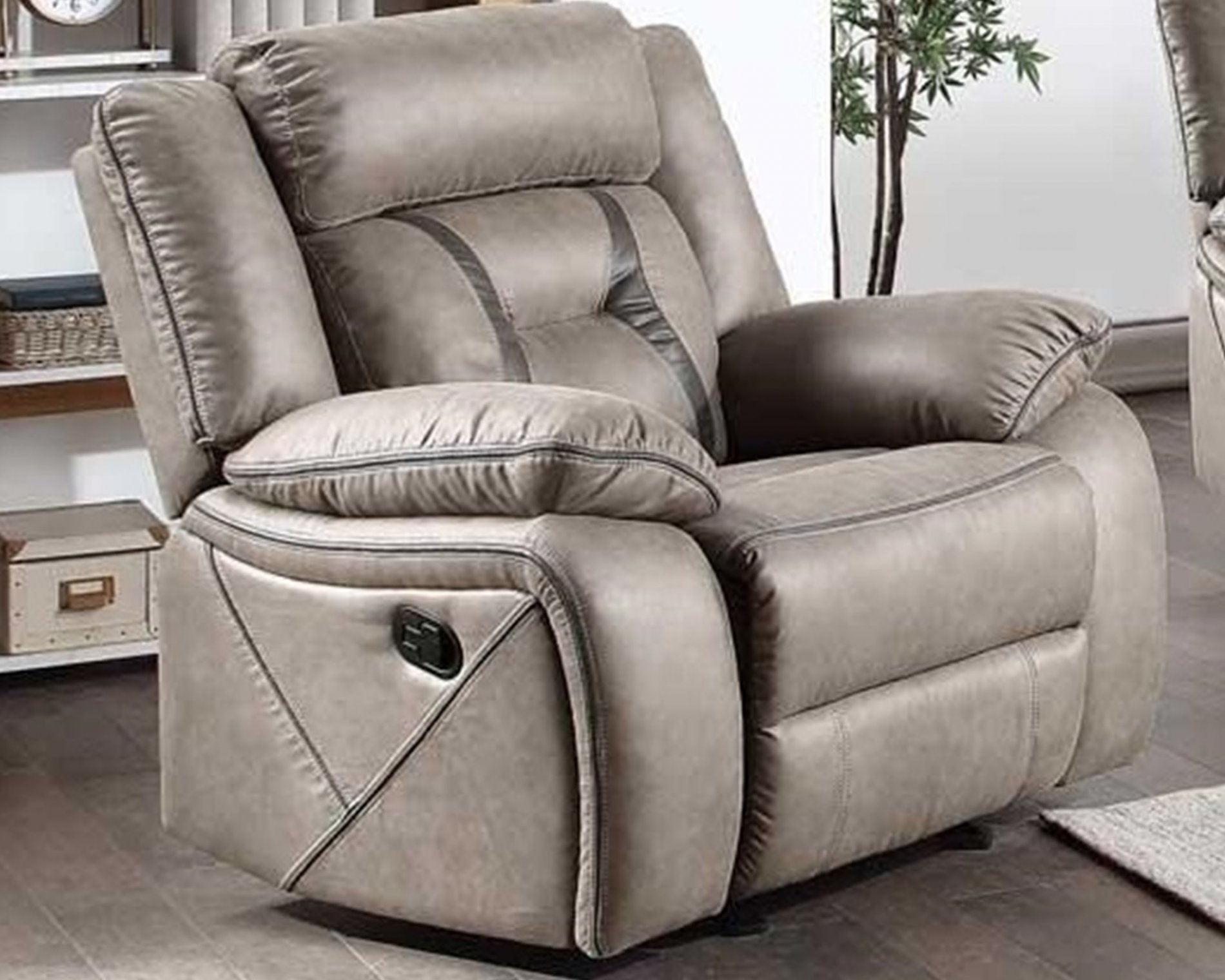 Tyson Taupe Recliner - Click Image to Close