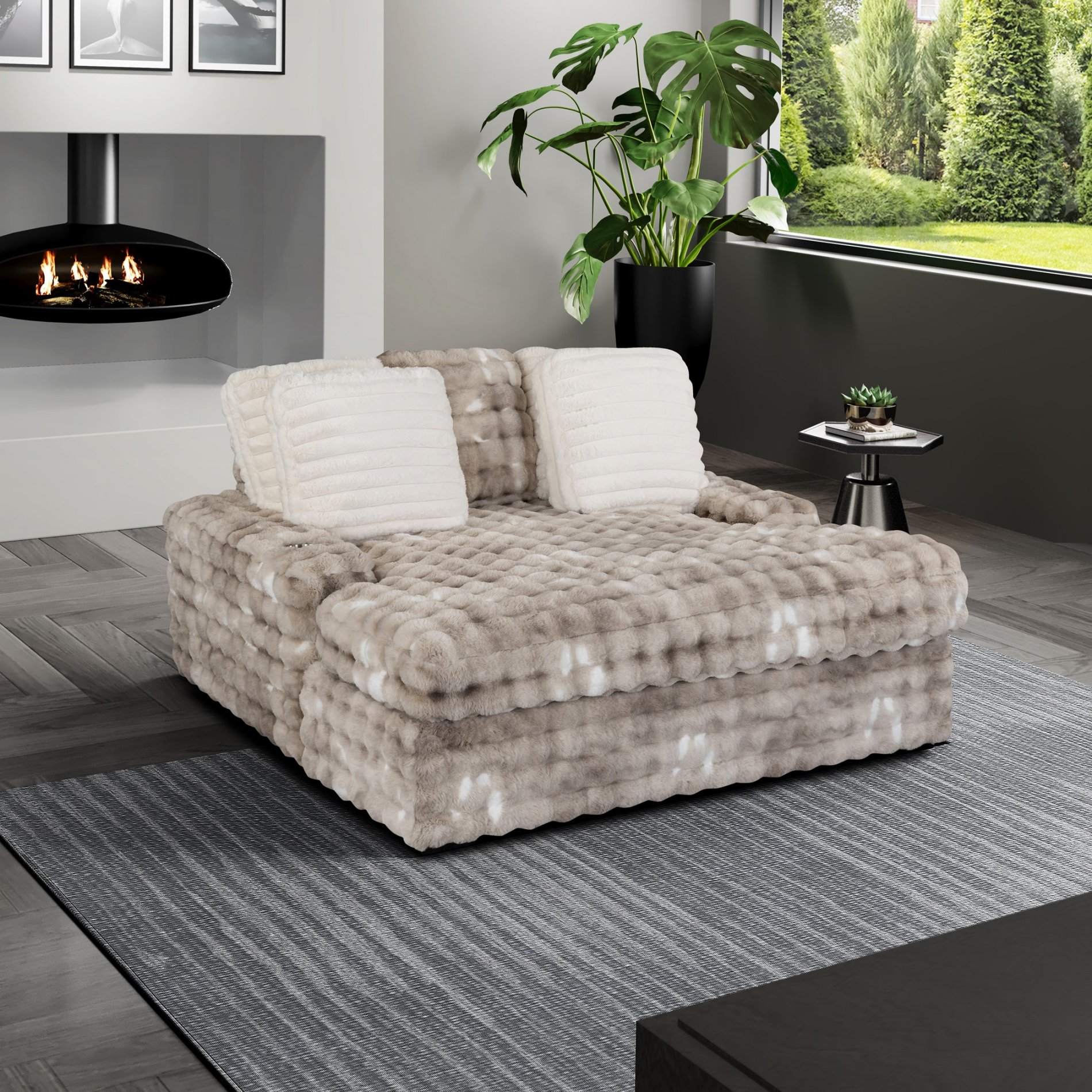 U8292 Marble Grey Chaise Lounge - Click Image to Close