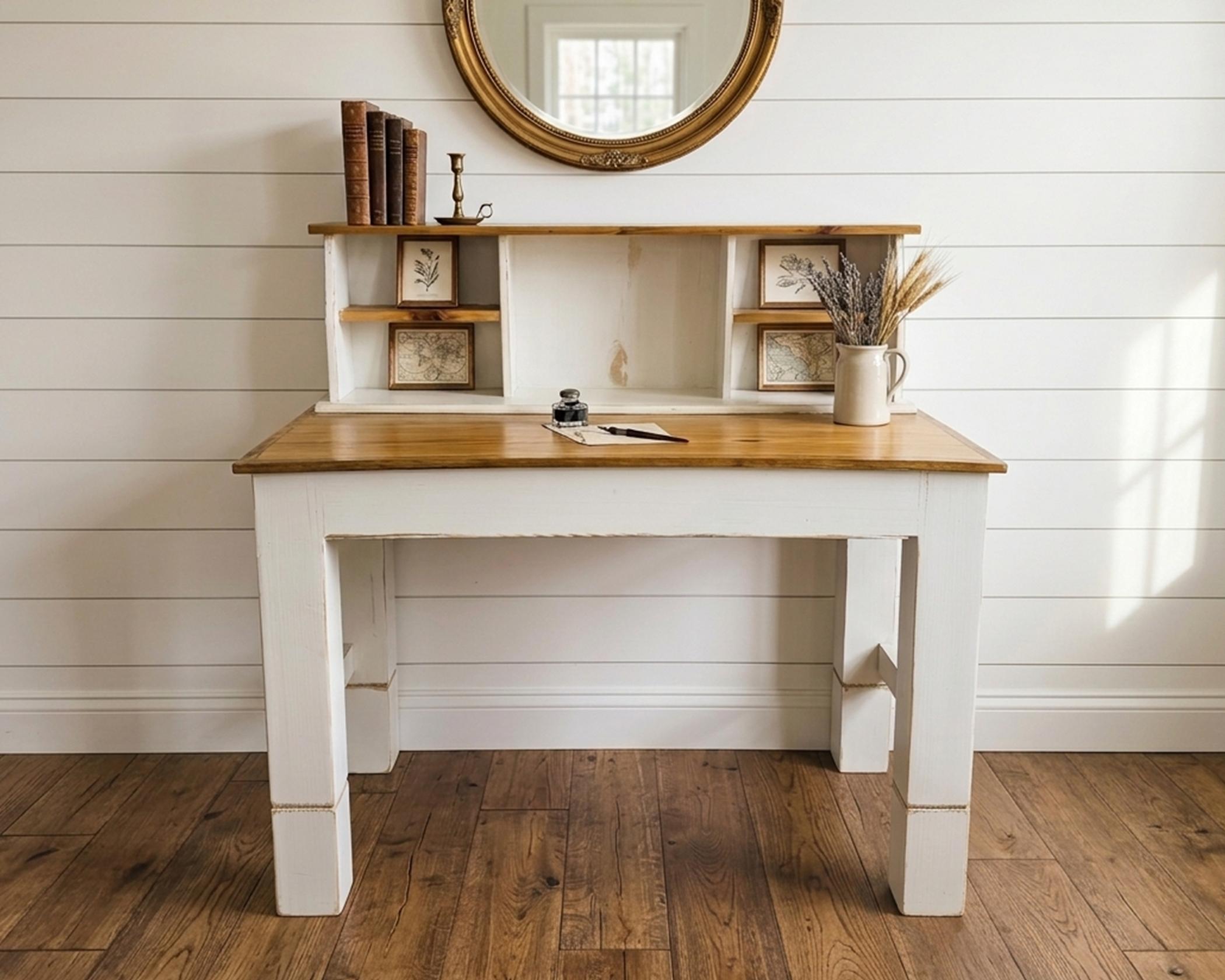 (image for) Oviedo Desk Nogal White (1 in Stock)