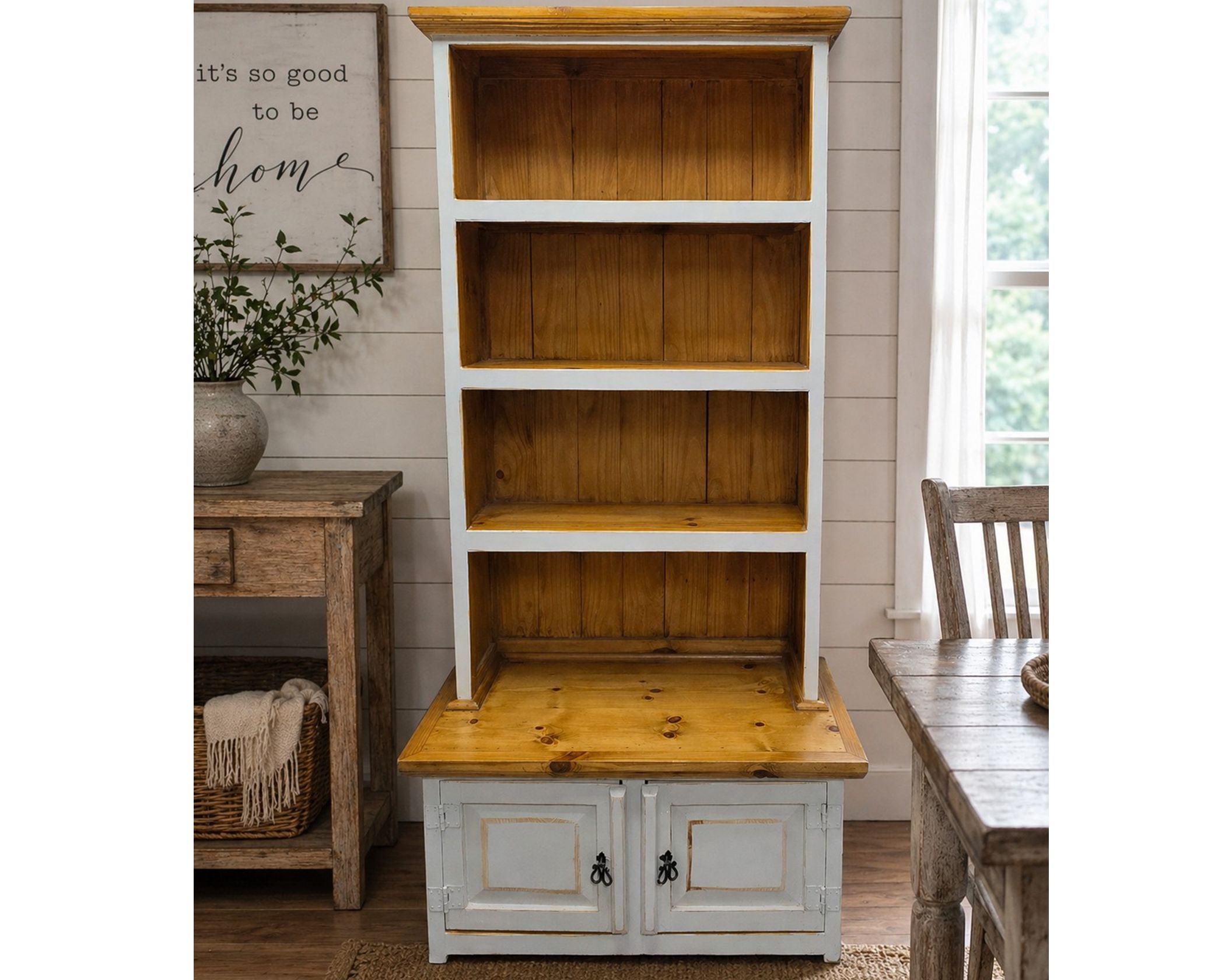 (image for) Bookcase/Server & Hutch White (1 in Stock)