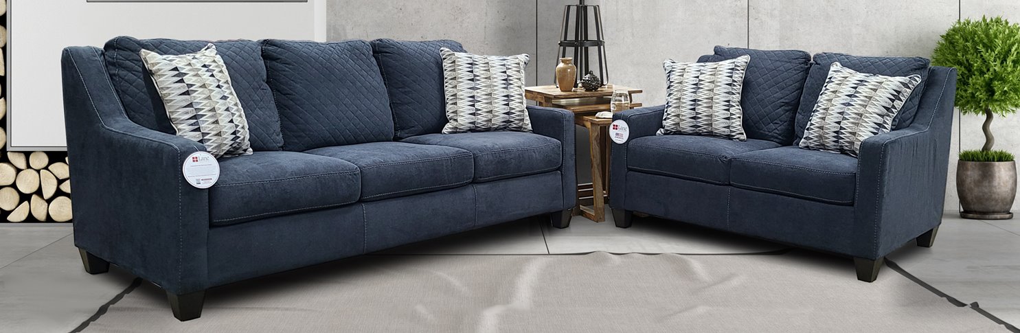 2096 Pacific Navy Sofa and Loveseat